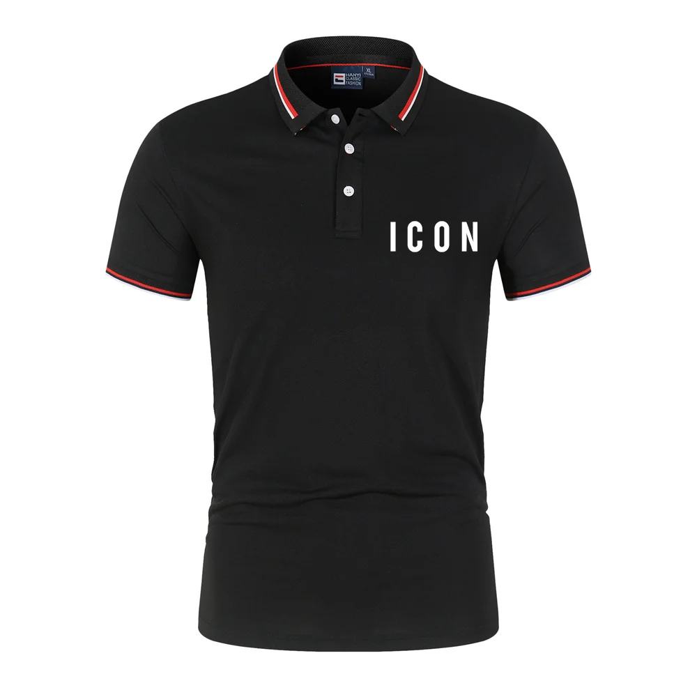 

Summer High Quality Brand ICON Polo Shirt Men Short-Sleeved Lapel T-Shirt Casual Breathable Cotton Polos Hommes Male Tops Tees