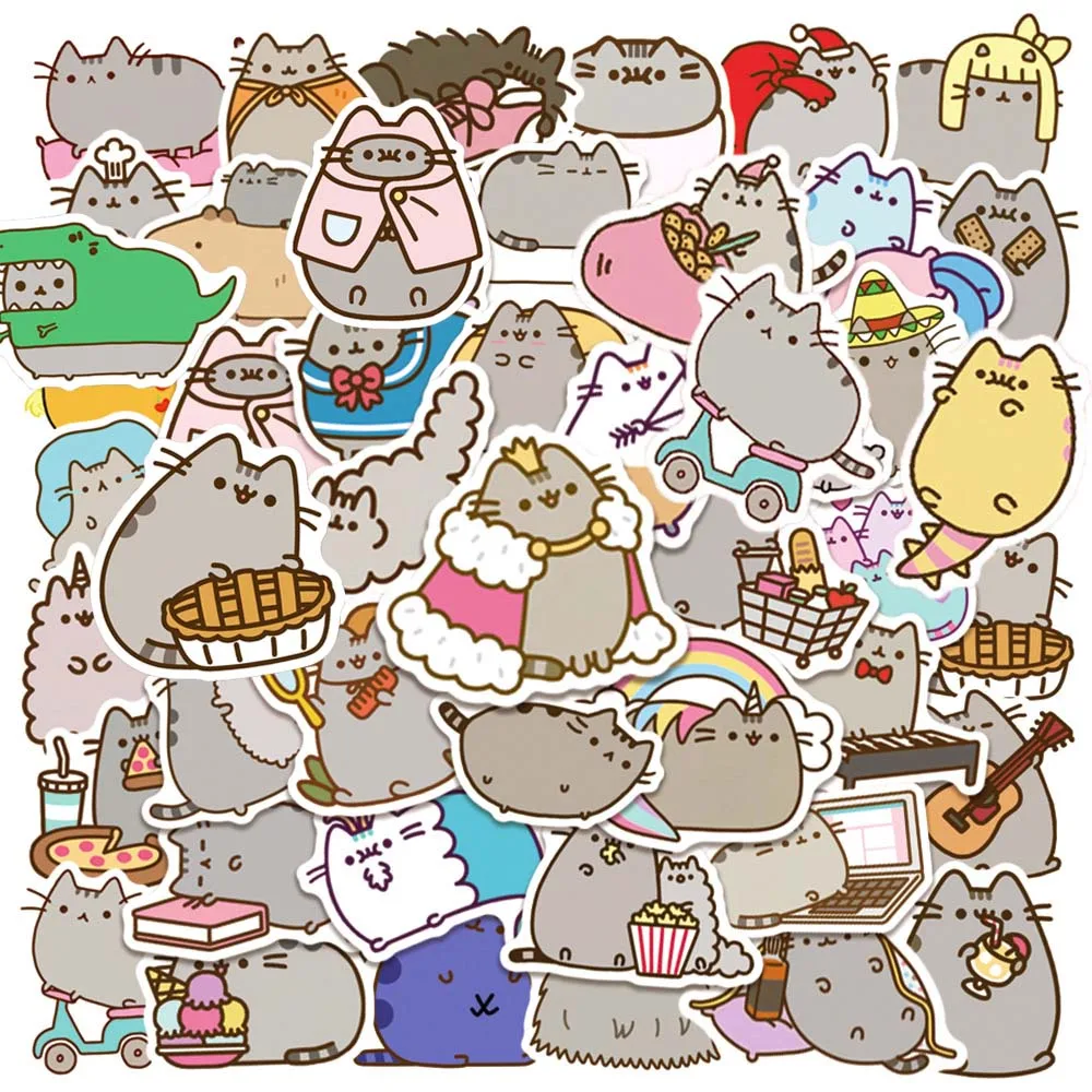 

10/50Pcs Cartoon Cute Kawaii Cat Varied Graffiti Stickers Scrapbooking Skateboard Notebook Wall Travel Luggage DIY Comics Gifts