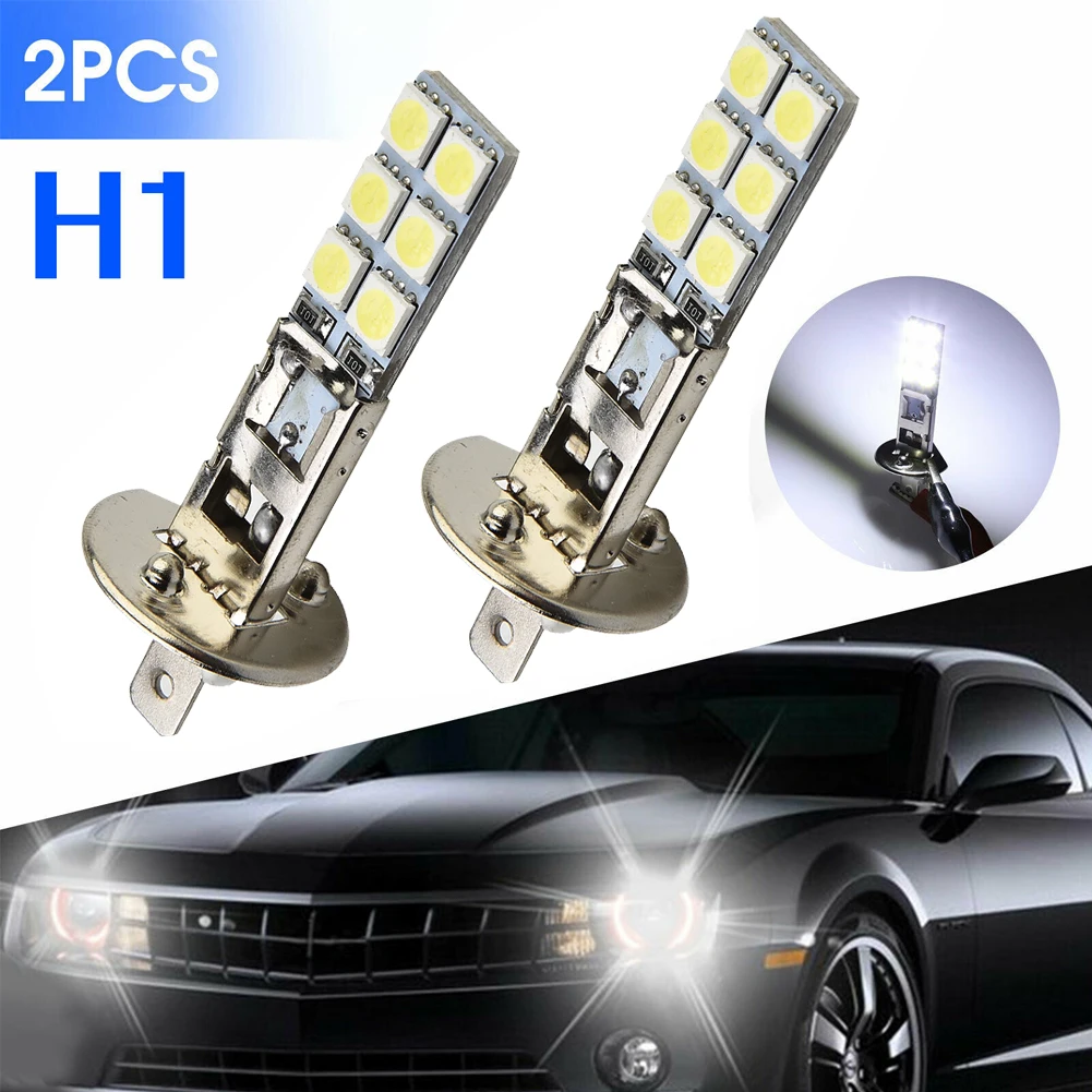 

2pcs H1 LED Headlight 12SMD Car Fog Lights 12V-24V 1800LM 6000K Super White Fog Driving Lamp DRL Daytime Running Light