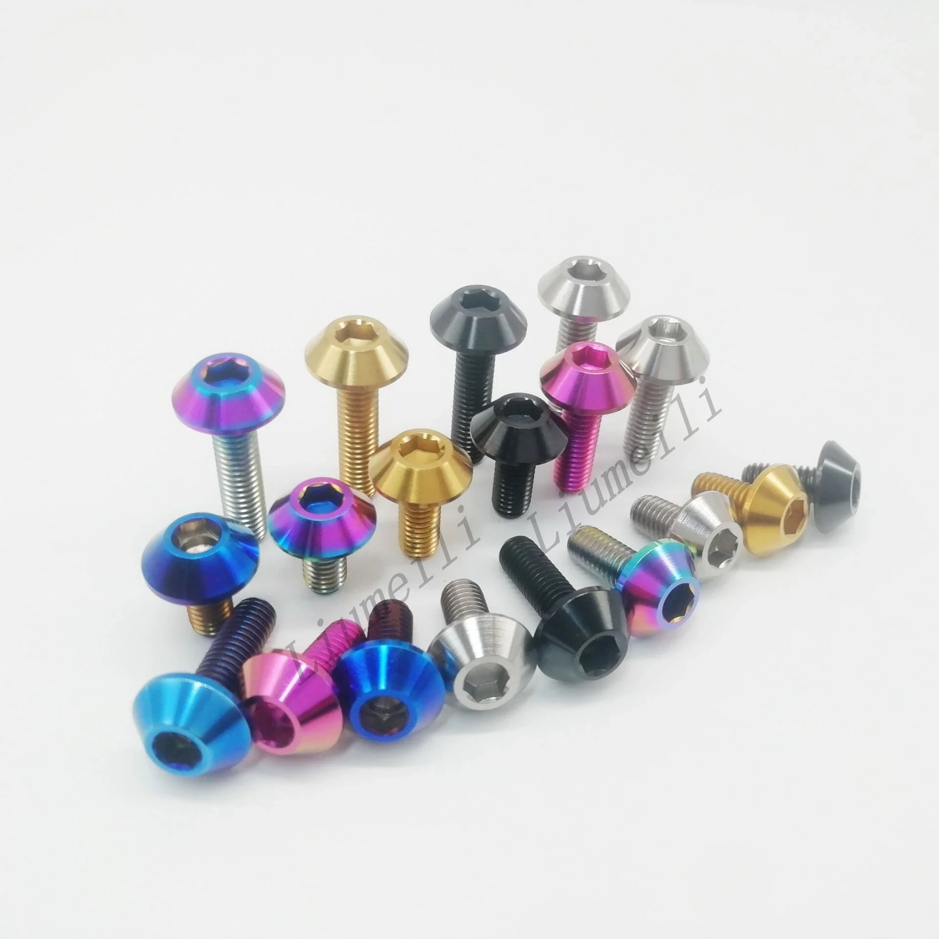 Фото Liumeili 1 шт. M6X12 мм M6X15 мм M6X20 мм M6X25 мм Титановый велосипедный болт с шестигранной головкой для мотоцикла, винт Ti, класс 5 №3