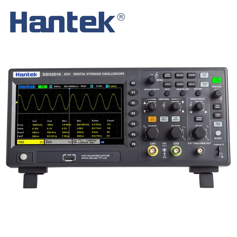 Цифровой осциллограф Hantek DSO2C10 2C15 2D10 2D15, 2 канала, 100 МГц/150 МГц, USB-осциллограф, портативный мультиметр, тестер