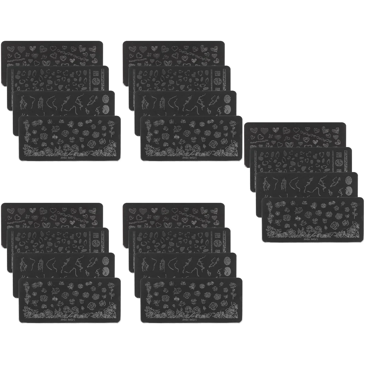 

20 шт., трафареты для дизайна ногтей