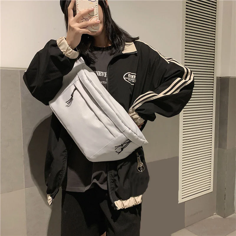 

Large Capacity Chest Bag Unisex Fanny Pack Streetwear Chest Bag Hip Hop Banana Bags High Quality Outdoor Big Belt Ms Waist Bag