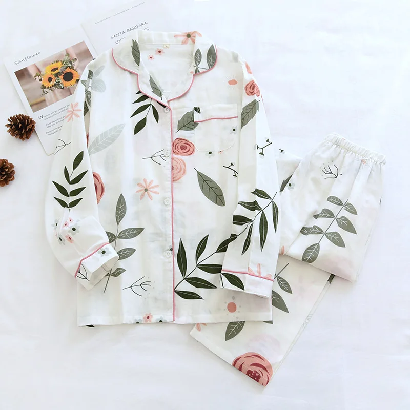 Sleepwear Women's Cotton Pajamas Breathable And Soft Pajama Set 2 Pieces Nightgown Cute Clothes Women's Night Pajamas