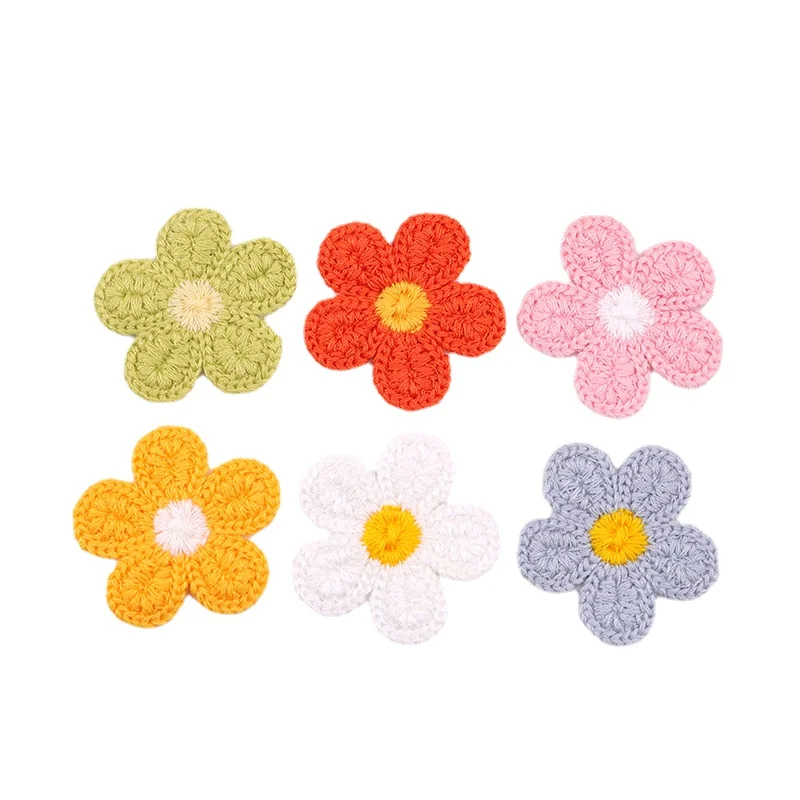 Flower Embroidery Cloth Patch 5cm Daisy Children's Hair Accessories Clothing Accessories Diy Handmade Material