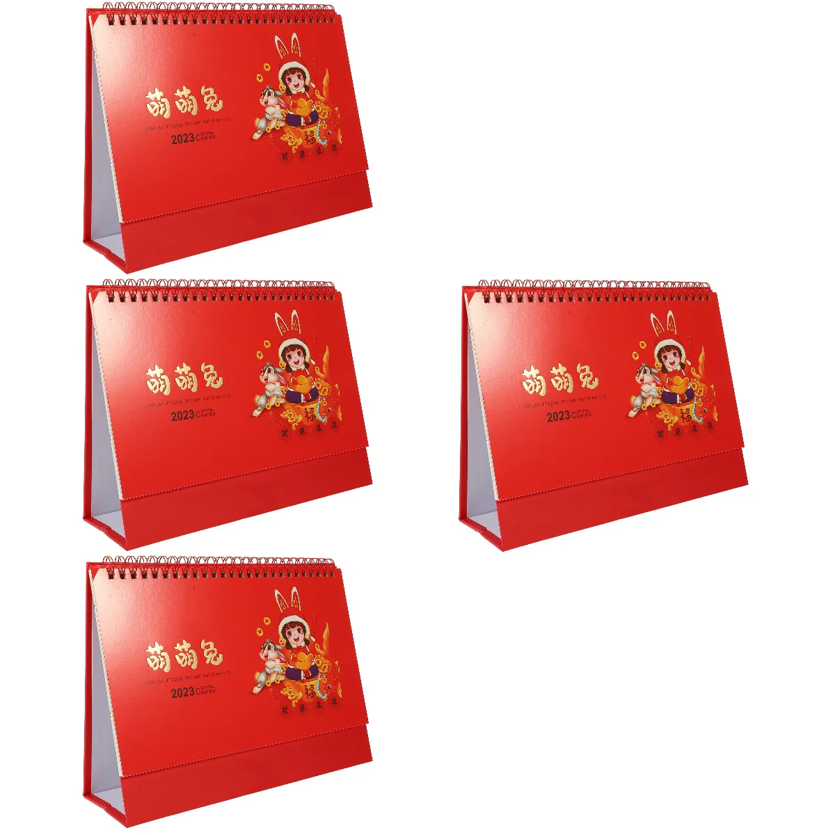 

4pcs Desk Calendar Rabbit Printing Table Calendar Year of the Rabbit Calendar 2023 New Year Calendar
