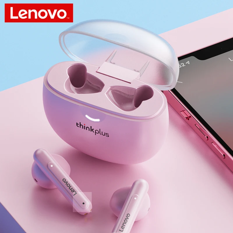 

Pink Lenovo LP1Pro Wireless Bluetooth Earbuds TWS Semi-in-ear Earphones Compact Fashionable Long-life Sports Music Game Headset