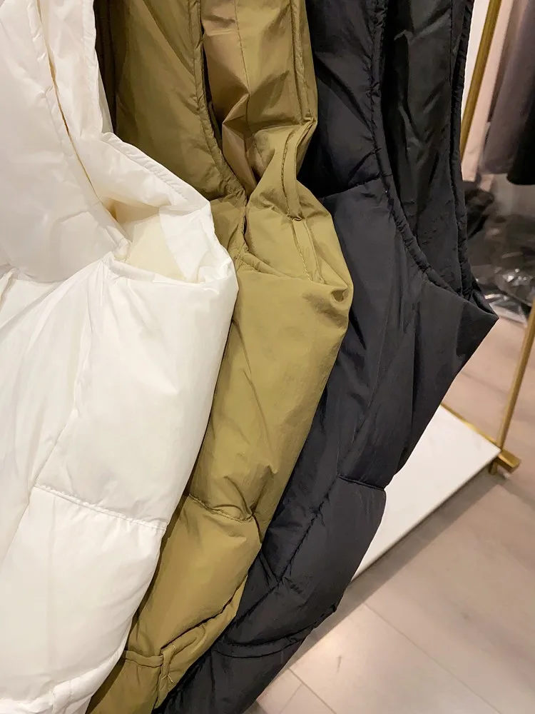 [Xiaoai Stall Real Shot] Новый однотонный многослойный жилет с воротником-стойкой женский