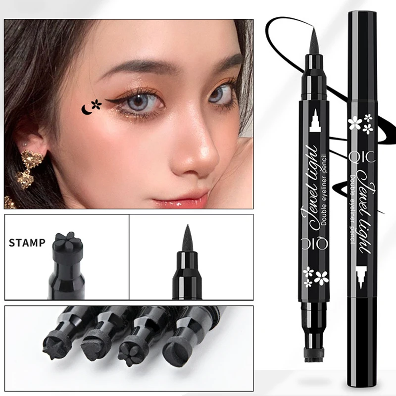 

Eyeliner 2-in-1 Double-Head Liquid Eyeliner Pen Waterproof Makeup Heart Flower Star Liner Pencil Cosmetics Make-up For Women