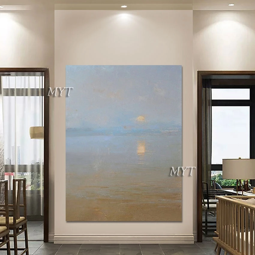 

3d Sunset Painting Canvas Art Acrylic Painting Artwork No Frame Modern Handmade Picture New Design Restaurant Wall Decoration