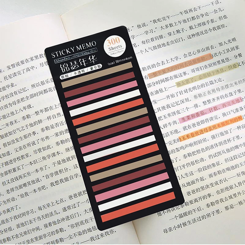 

300 Sheets Rainbow Color Index Memo Pad Posted Sticky Notes Paper Sticker Notepad Bookmark School Supplies Cute Stationery