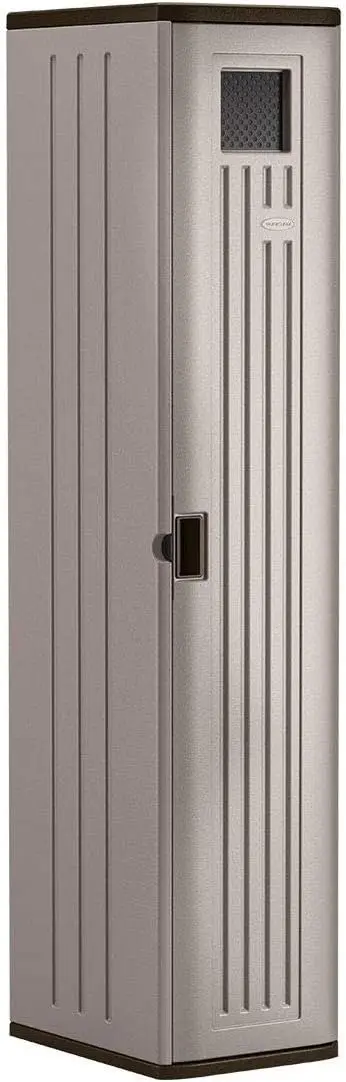 

Cabinet - Resin Construction for Garage Organization - 72" Garage Storage Locker with Shelving - Platinum Doors & Slate