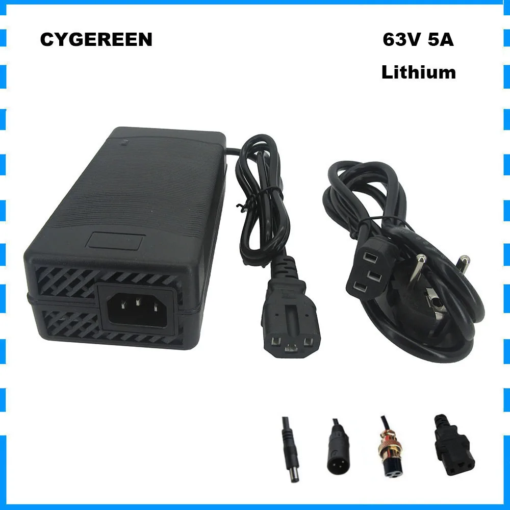 

63V 5A Electric Bike Bicycle Li ion Fast Charger 55V 55.5V 5A Ebike Scooter Lithium Battery Smart Charger with fan