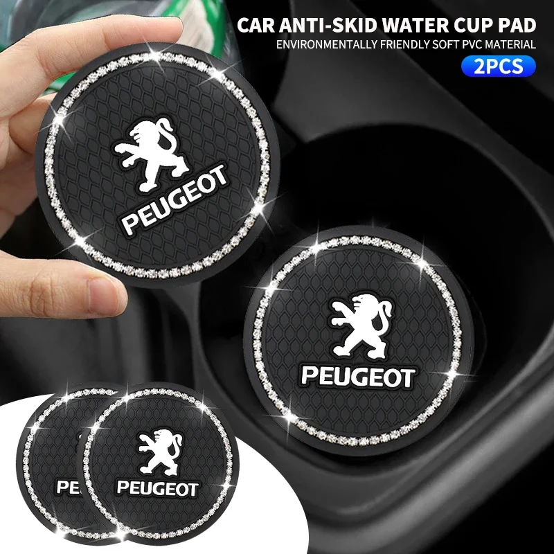 1/2 шт. автомобильного логотипа с алмазной силиконовой подставкой для салона