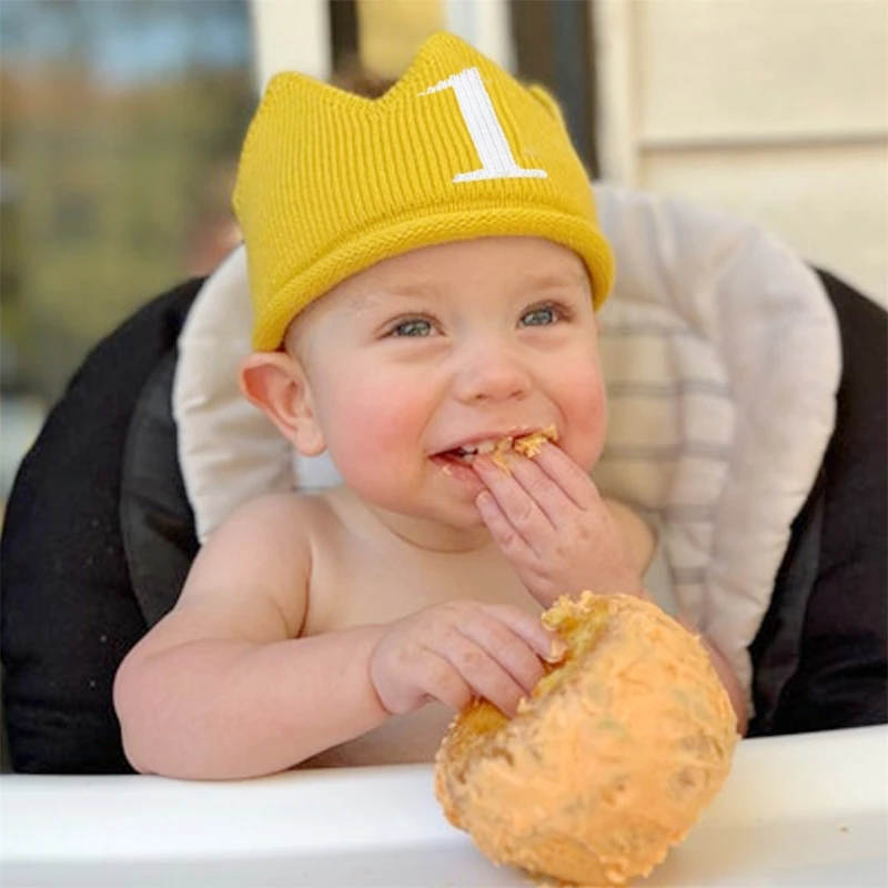 

Детская трикотажная стандартная шапка, шапка на день рождения, головная повязка на голову для первого дня рождения, украшения для 1-й вечери...