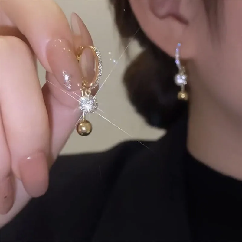 

Unique Fashion Shiny Zircon Stud Earrings for Women 2023 New Girfs Exquisite Simple Jewelry Accessories Party Gifts Wholesale