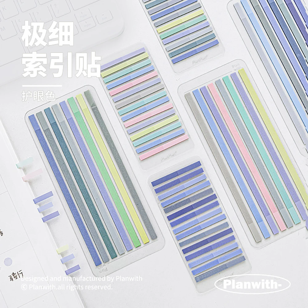 

1Pcs Slim Index Stickers Set 300/160 Sheets PET Color Memo Sticky Notes Tag Book Spot Marker Office School