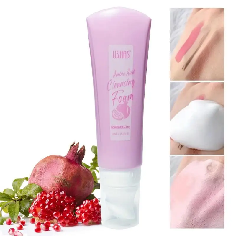 

Pomegranate Face Cleanser Face Wash Cream With Natural Pomegranate Deep Moisturizing Cream Tube Facial Cleanser With Gentle