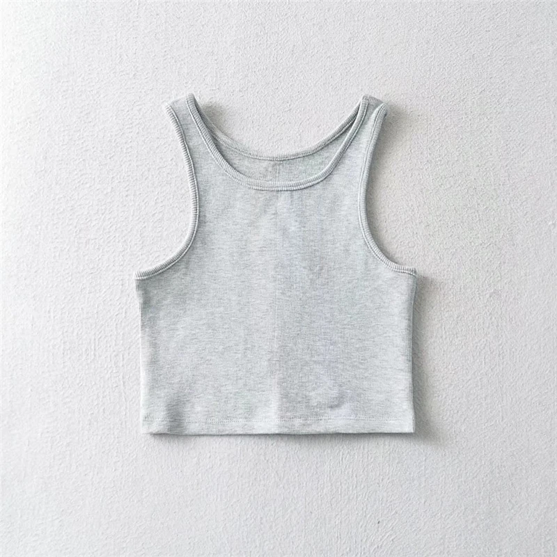 Топ LUNDUNSHIJIA женский хлопковый в рубчик Модный пикантный укороченный топ без