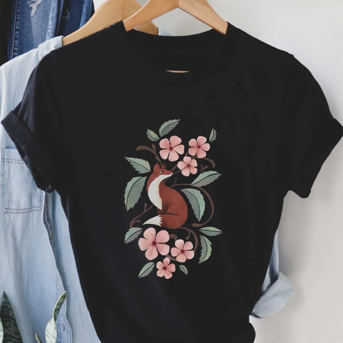 

Футболка женская с цветочным рисунком, Милая футболка с рисунком животных, универсальная летняя одежда с принтом и коротким рукавом