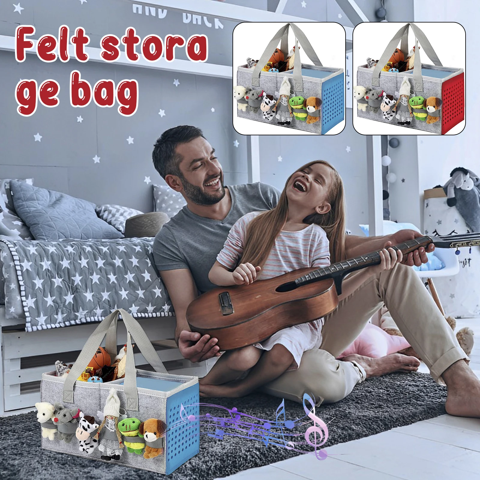 

Сумка-Органайзер из фетра для игрушек, с ручкой