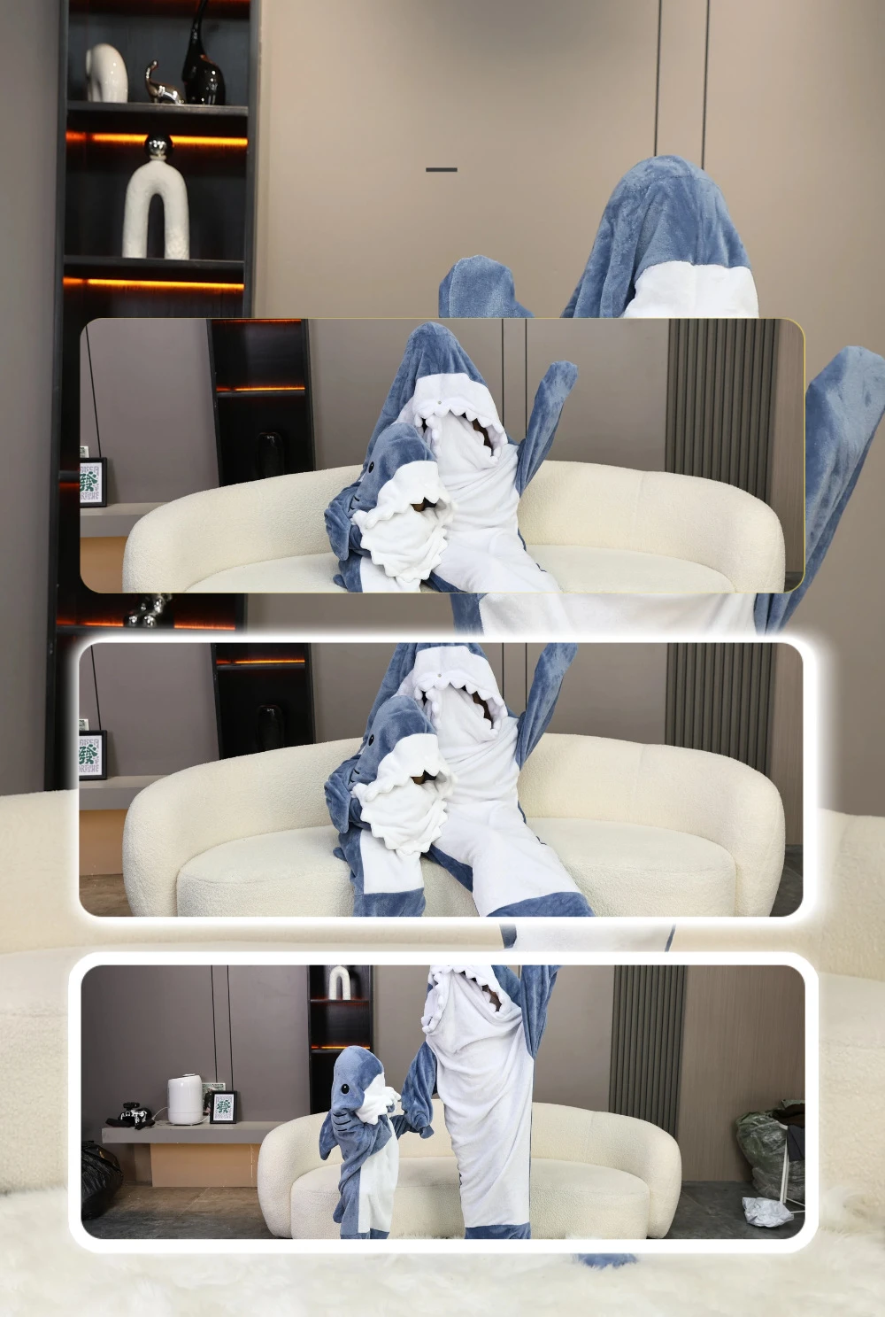 Осенне-зимние спальные мешки с акулами для мальчиков и девочек фланелевая Милая