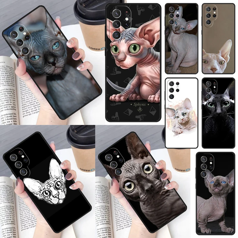 Фото Чехол FUNNY NAKED CAT SPHINX для Samsung Galaxy S23 Ultra S22 S20 S21 FE S8 S9 S10 Plus Note 10 20 Ultra, чехол для телефона №1