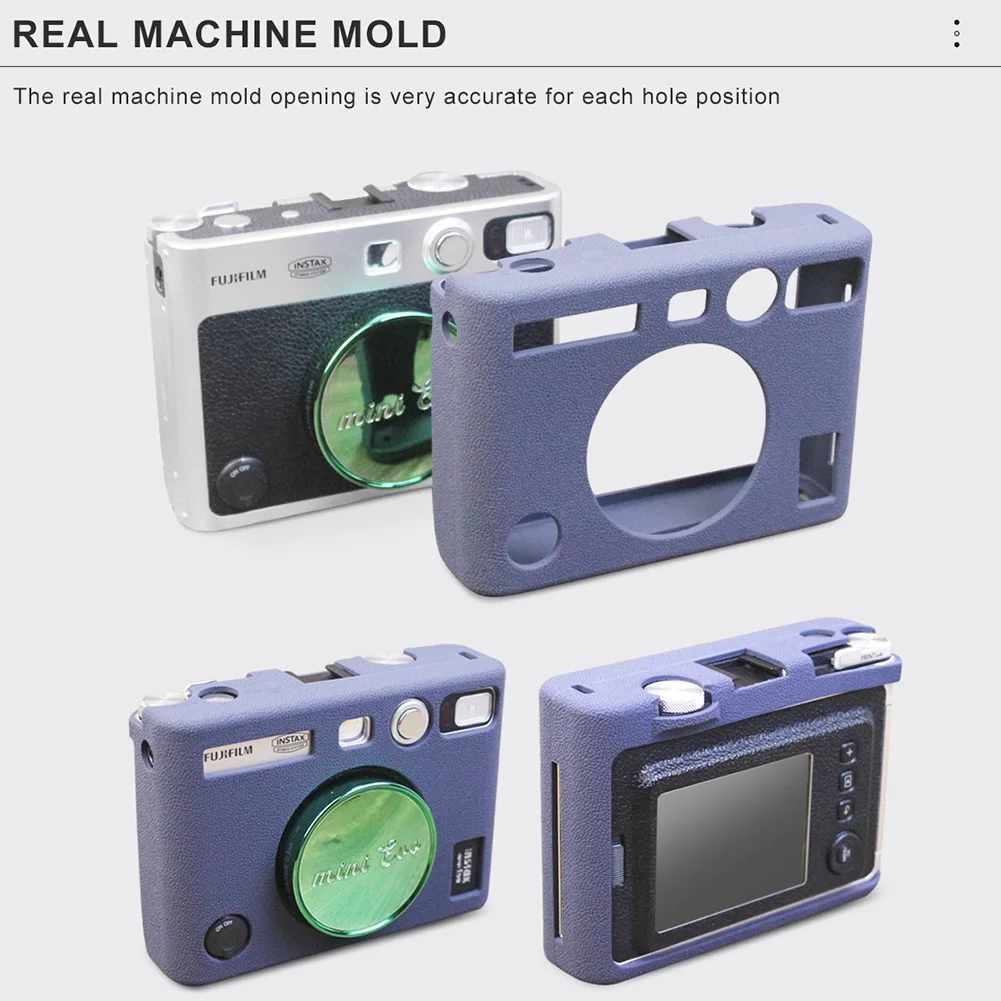Фото Мягкий силиконовый чехол для камеры Fujifilm Instax Mini EVO, водонепроницаемый, пылезащитный, защитный чехол-сумка, зеленый, синий, черный, оранжевый №3