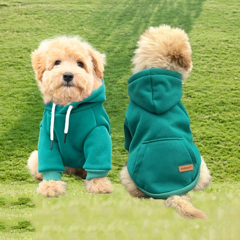 

Pet Clothes Adorable Dog Hooded Plush Sweater for Small and Medium Breeds Puppy Clothes Thickened Cotton Sweater Dog Clothes