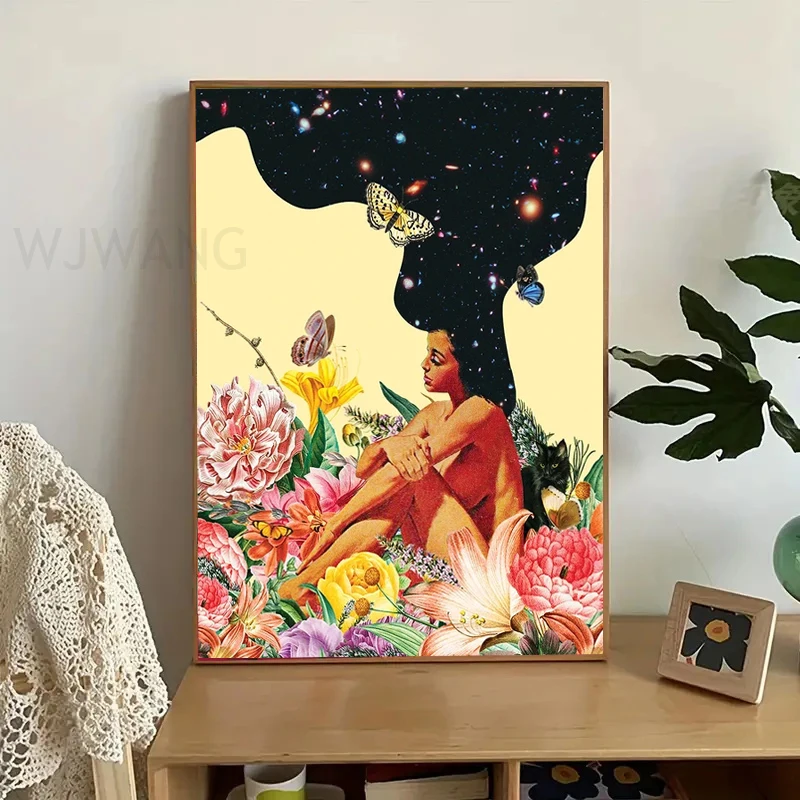 Картины на холсте WJWANG Abstract дымчатый гриб розовый