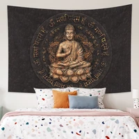 indian buddha statue meditation tapestry wall hanging art culture spiritual wall carpet mandala psychedelic home decor tapestrie