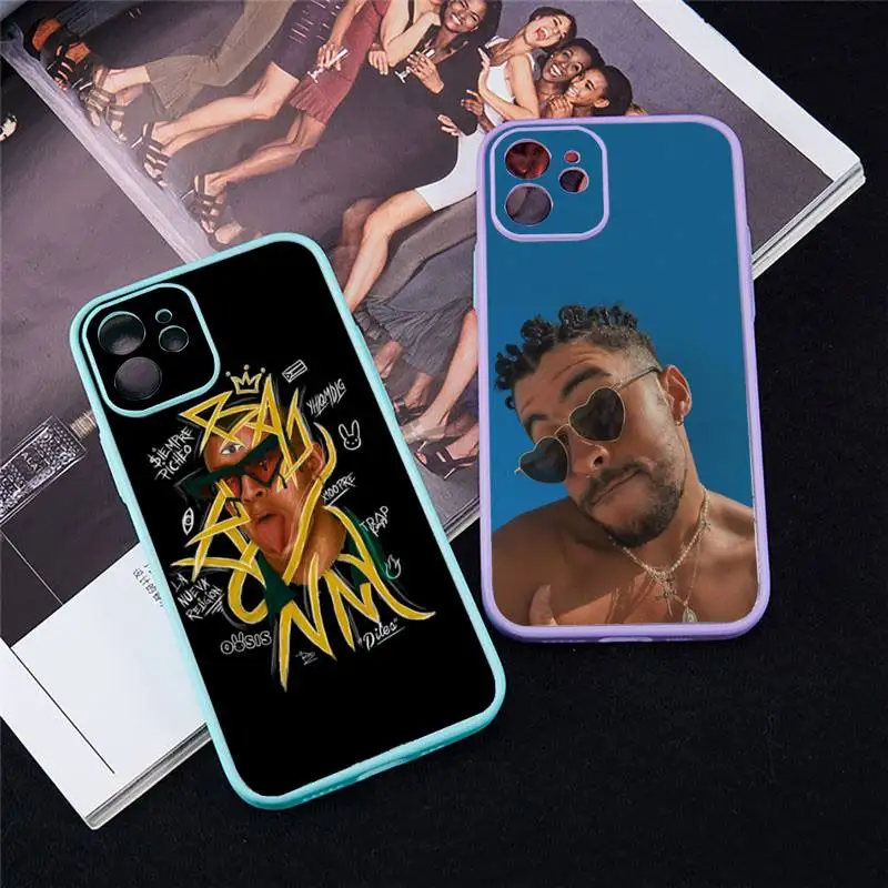 

Yo Perreo Sola Bad Bunny Maluma Phone Case For iPhone 13 12 11 Mini Pro XR XS Max 7 8 Plus X Matte transparent blue Back Cover