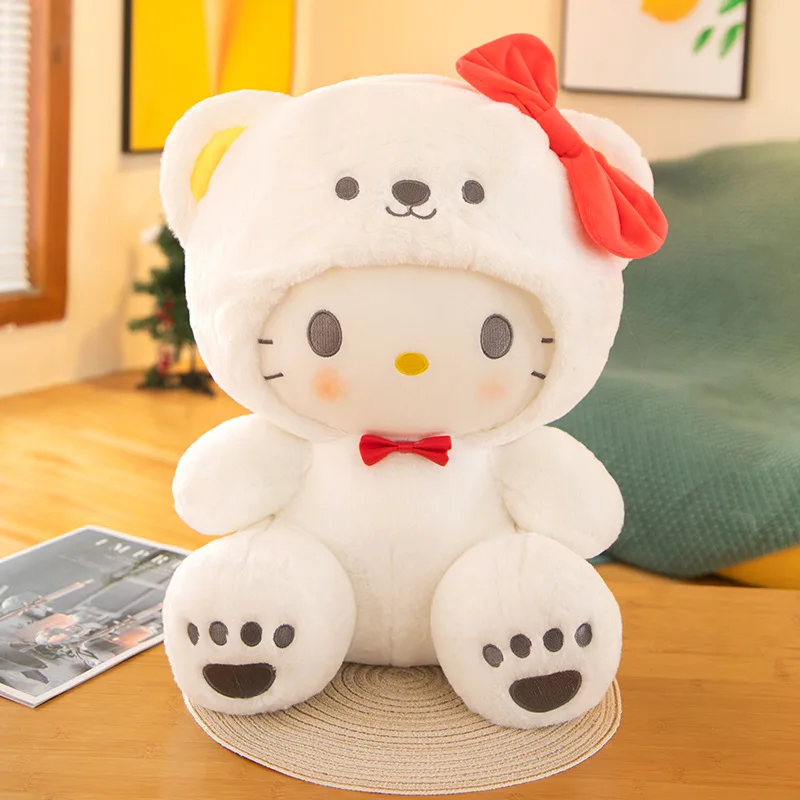 

Новинка, кукла Hellokitty для переодевания, Детская милая мягкая удобная маленькая кукла Kuromi Cinnamoroll, плюшевая игрушка, украшение для дома