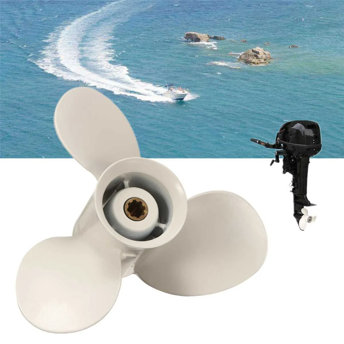 2X для Yamaha 9 9-15HP 63V-45945-10-EL 9-1/4x9 подвесной Пропеллер из алюминиевого сплава 8 шлицевых