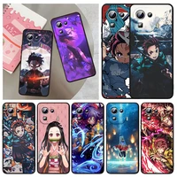 hot anime demon slayer silicone cover for xiaomi mi 12x 12 11 11t 11i 10t 10 pro lite ultra 5g 9t 9se a3 black phone case