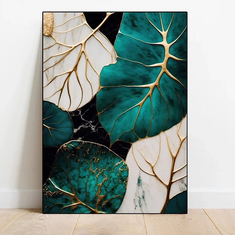 Абстрактная природа Kintsugi постер волк бонсай дерево черепаха нефритовая сова