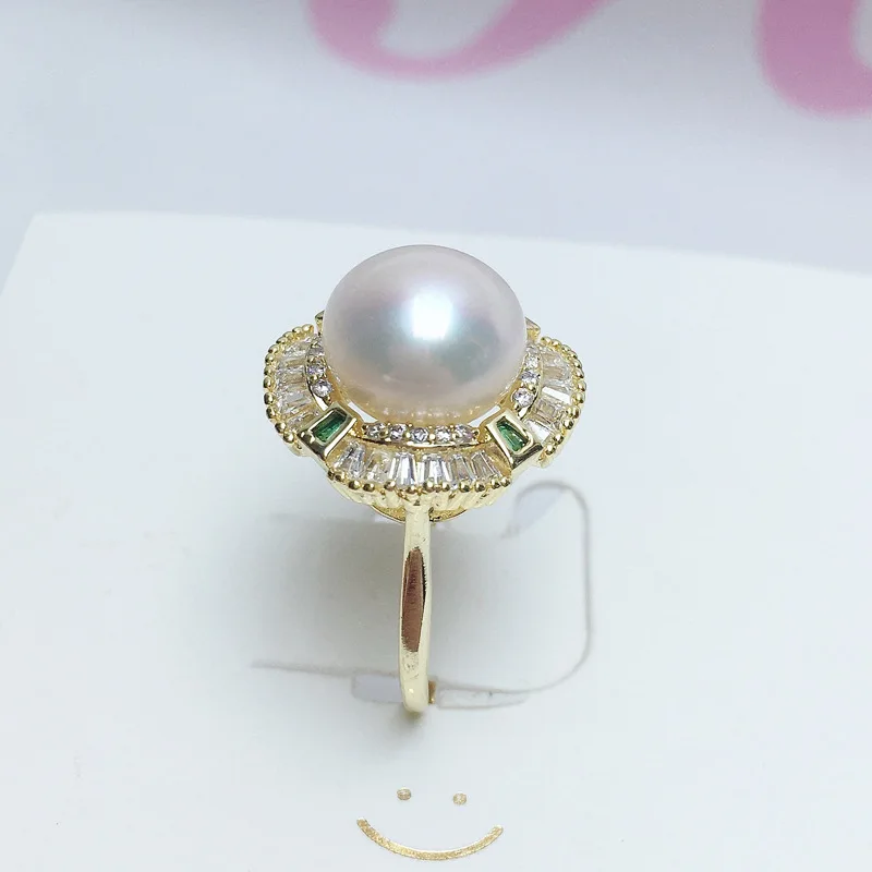

Женское кольцо с цирконом, 100% натуральный пресноводный жемчуг, белое медь, позолоченное банкетное платье, ювелирные изделия, подарок