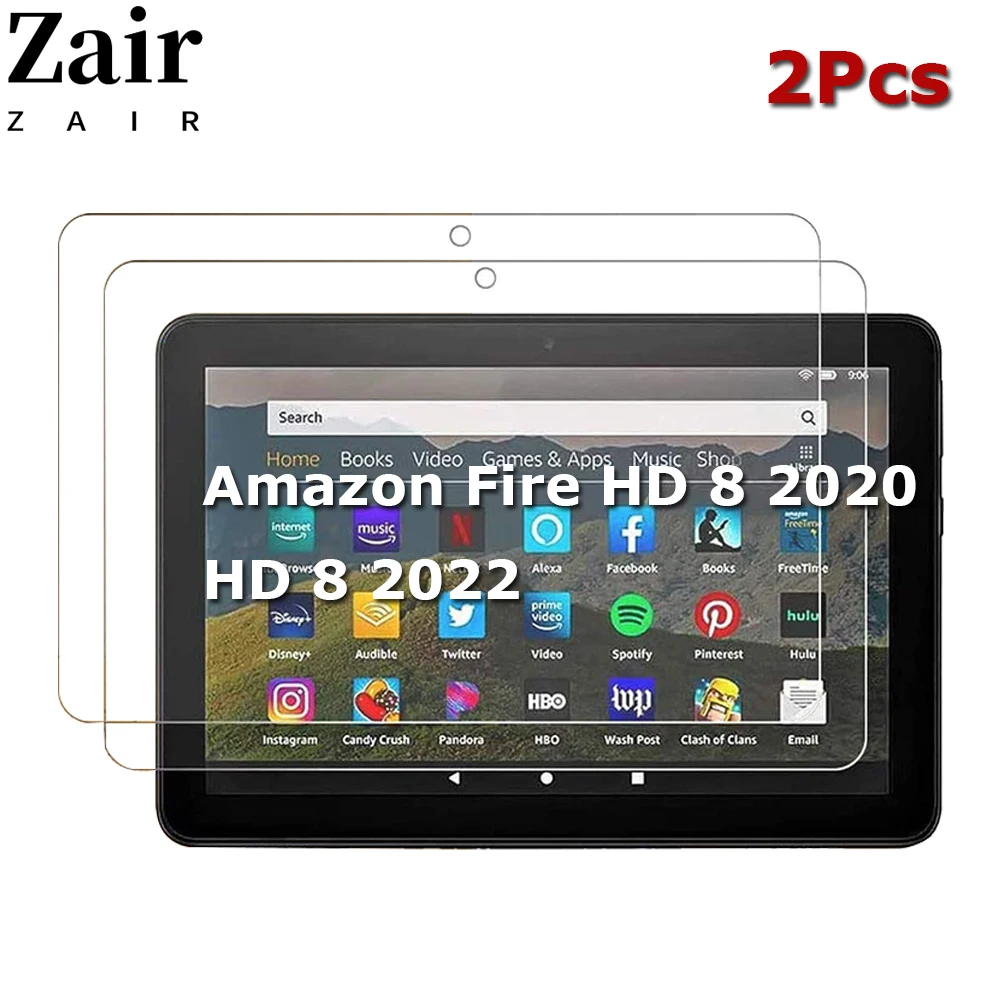 9H Hardness Tempered Glass Screen Protector Compatible with All-new Fire HD 8 2022 2020 Released 12th 10th Generation 8.0 inch