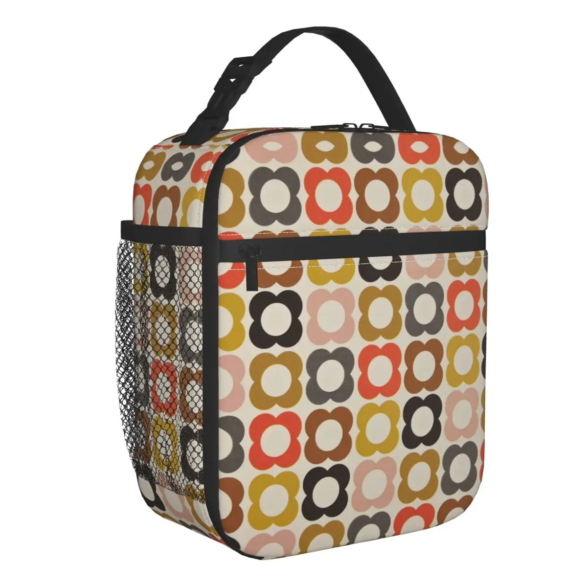 Abstract Flowers Orla Kiely Portable Lunch Box Leakproof Scandinavian Style Thermal Cooler Food Insulated Lunch Bag Kids School