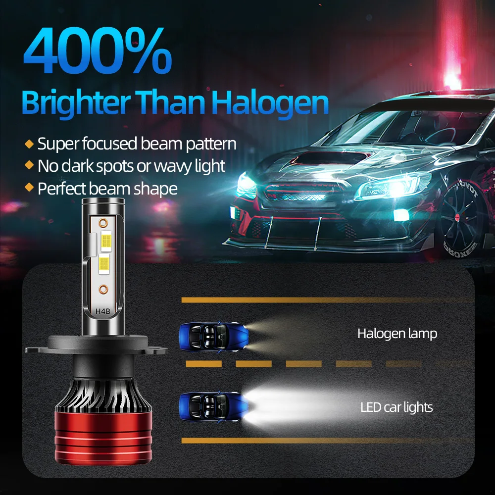 2 шт. автомобильные лампы для передних фар 6500K H4 DAEWOO Lanos 120-1997