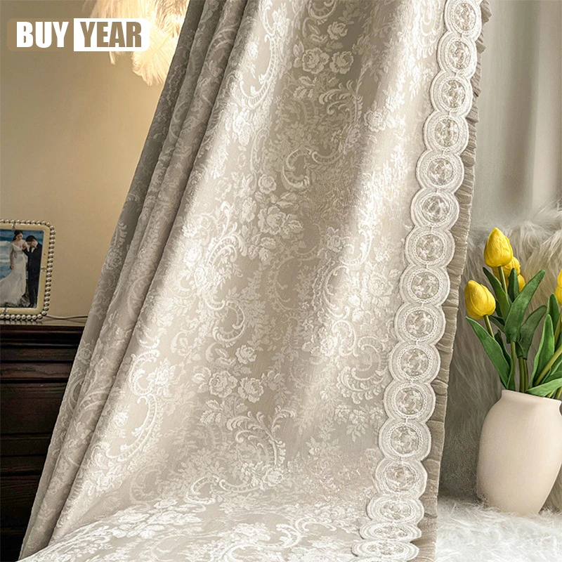 Французские жаккардовые шторы Rococo Rose высококачественные утолщенные из шенилла в