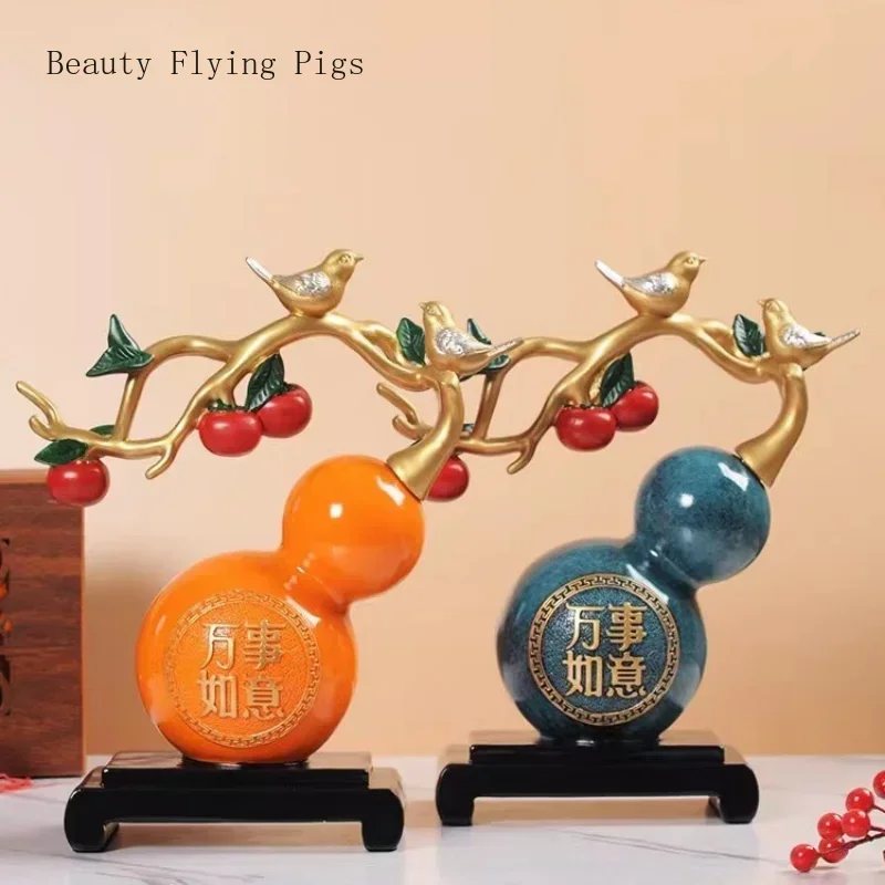 1 шт. 26x11 5x30 см смоляная тыква счастливый орнамент новый китайский дом украшение