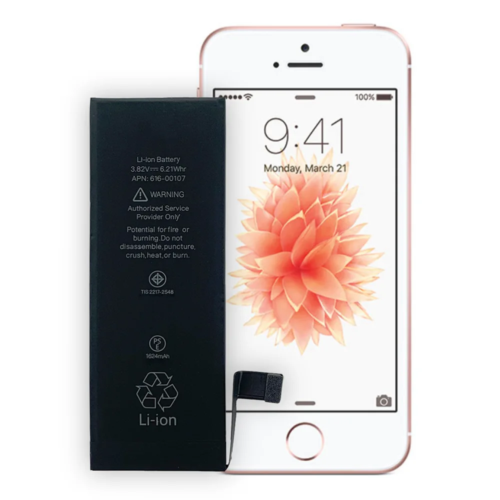 Фото Оригинальная сменная батарея для iPhone SE 1st 5SE SE 2016 A1662 A1723 A1724, большая емкость 1624 мАч, Внутренняя Аккумуляторная батарея для телефона №5