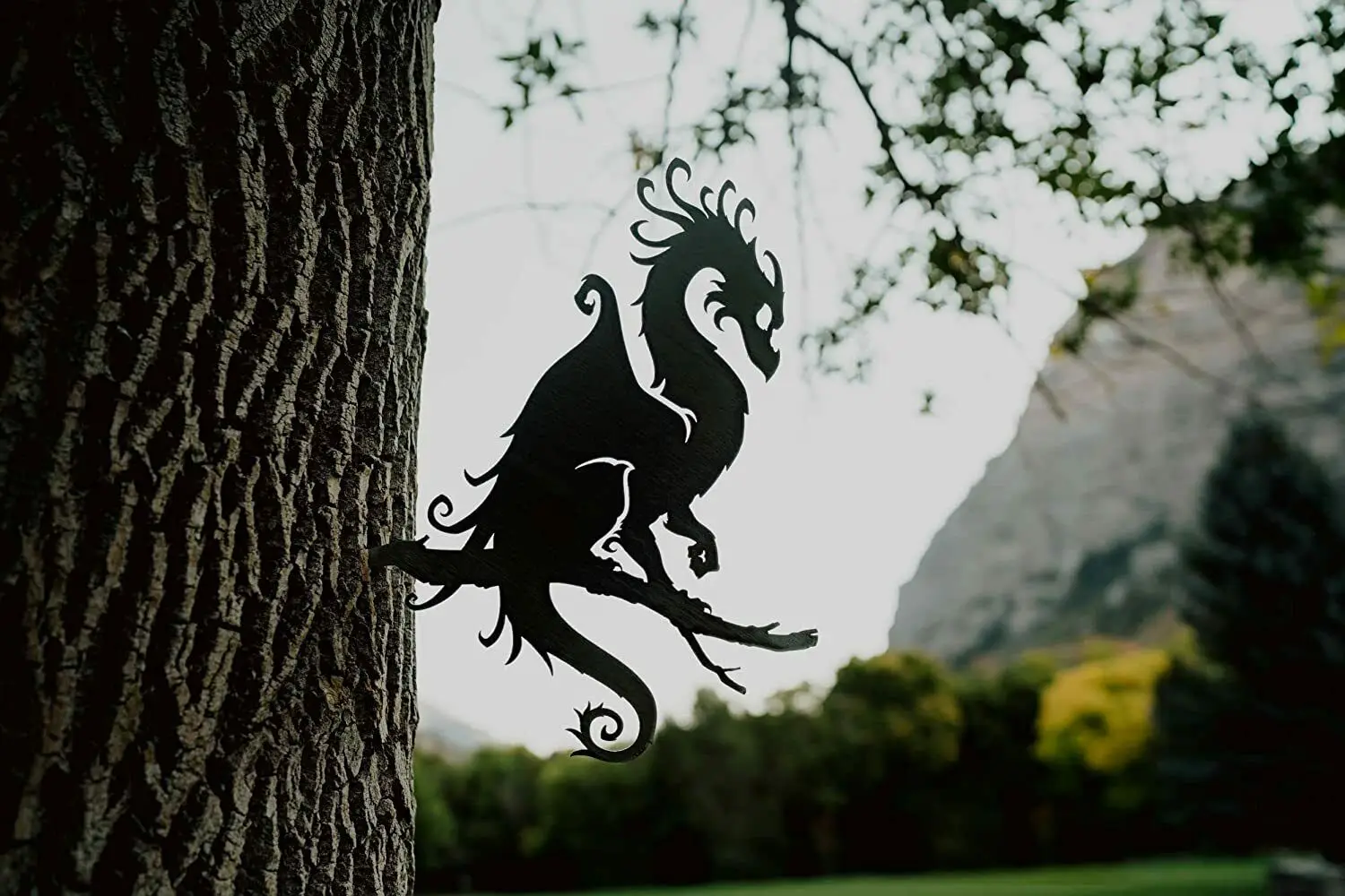 

Dragon Decoration Fairy Garden Art Backyard Art Tree Art Silhouette Art Metal Plate Outdoor Decoration For Tree Fence Pole Wall