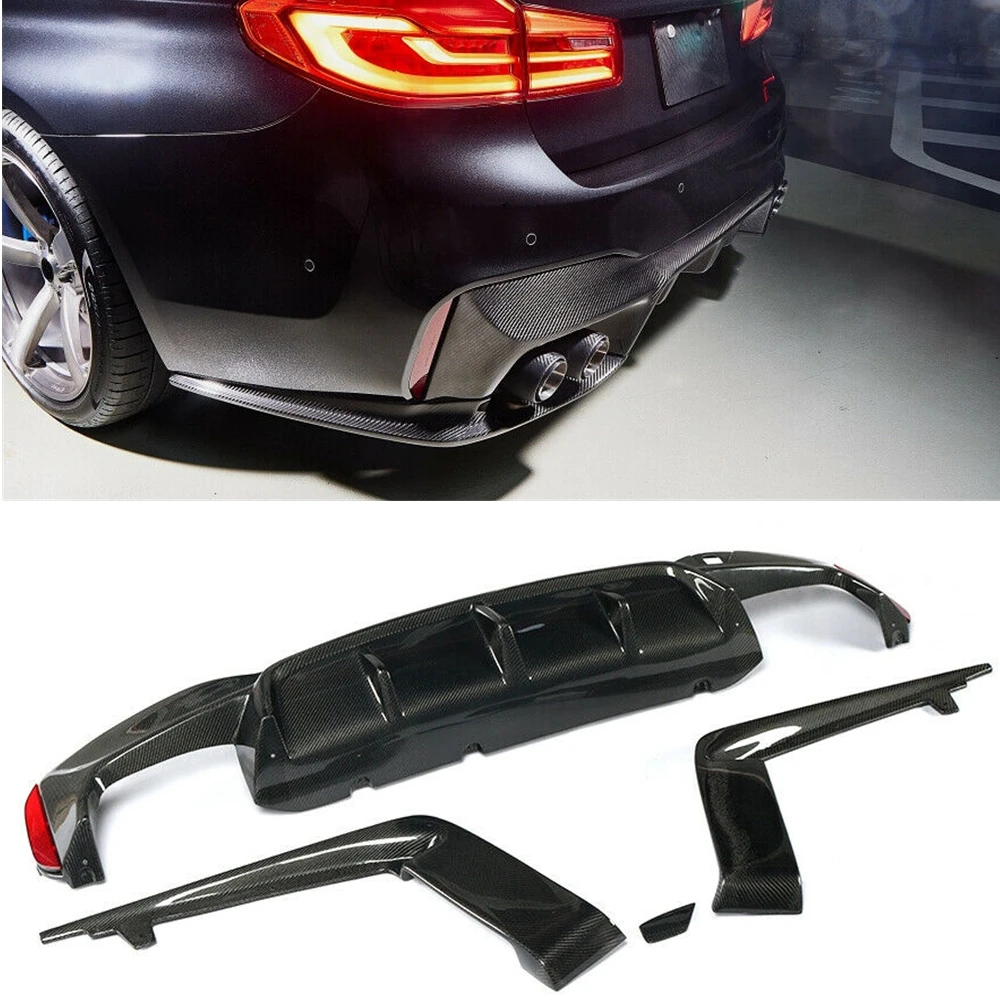 

Real Carbon Fiber Rear Bumper Diffuser Splitter Lip Car Exhaust Bracket Spoiler Lower Body Kit For BMW F90 M5 2018-2020