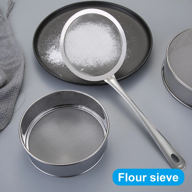 

Fine Mesh Stainless Steel Strainer Splatter Screen Kitchen Supply Sifter Colanders Various Size