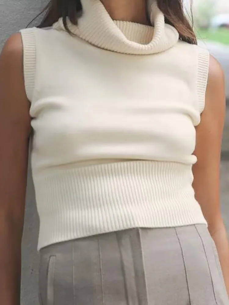 Винтажный вязаный женский Однотонный свитер удобный теплый пуловер без рукавов