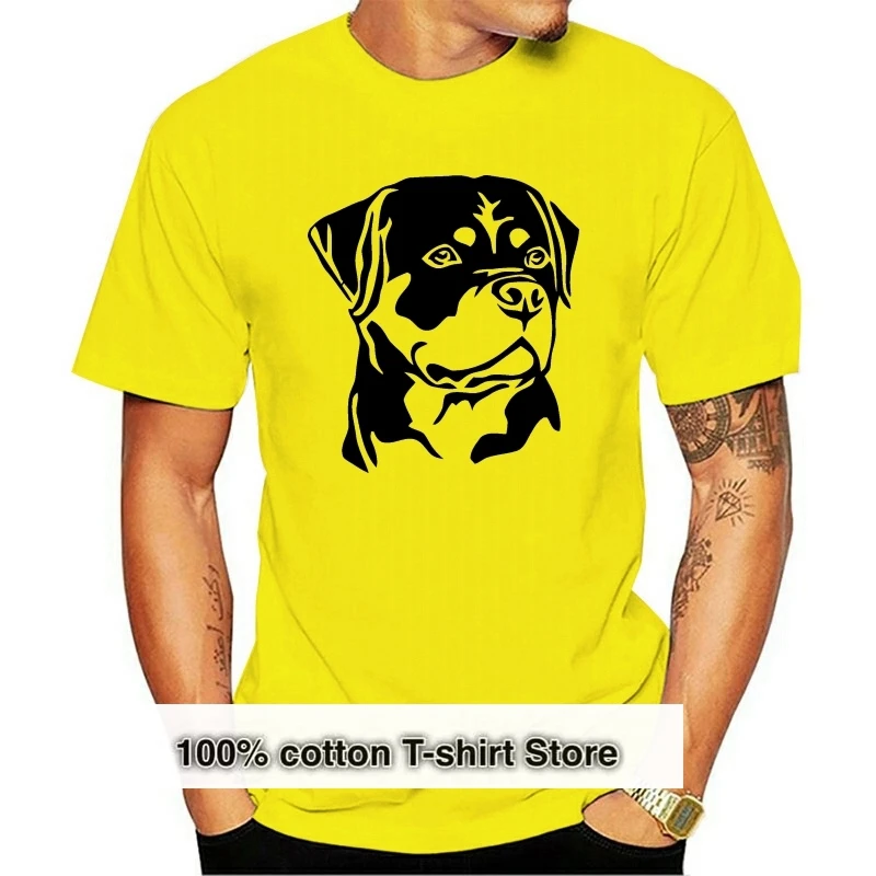 

Popular Cute Rottweiler Portrait Dog Men's Short Sleeve T Shirt O-neck Male Punk Funny T-shirt Tees Tops