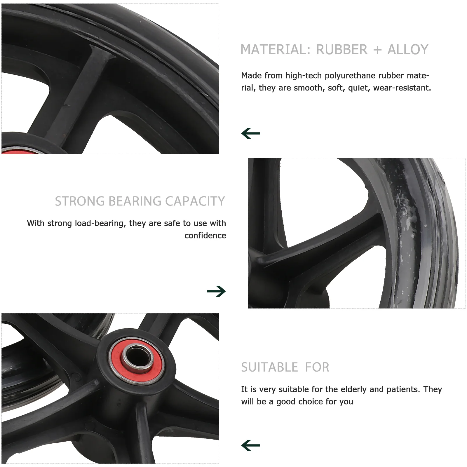 Переднее колесо для инвалидной коляски 2 шт. Сменное инвалидных колясок