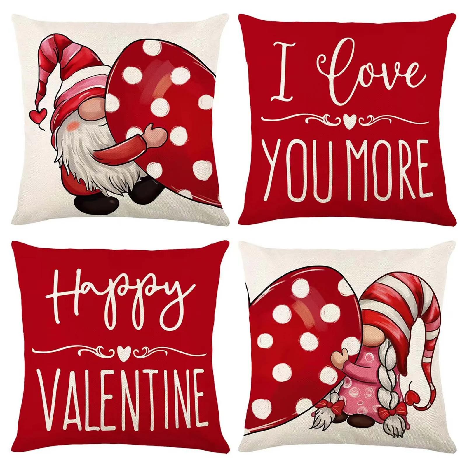 

45*45cm Red Merry Christmas Cushion Cover Pillowcase 2022 Christmas Decorations For Home Xmas Noel Ornament New Year Gift 4pc